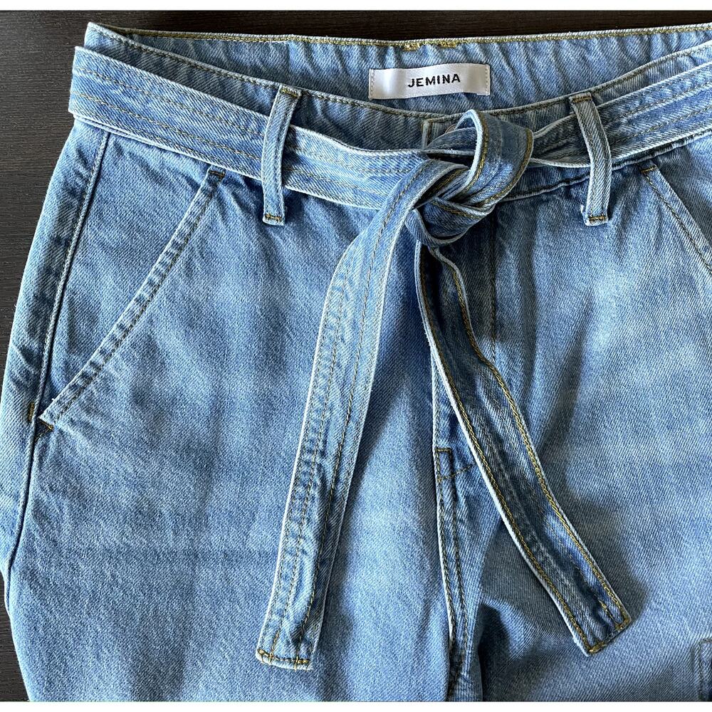 3 FOR $45 SALE | Jemina Wide Leg Cargo Jeans Light Wash Size 6 - Picture 4 of 9